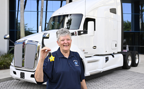 Cecilia Logan won a truck during the Landstar All-Star Truck Giveaway.