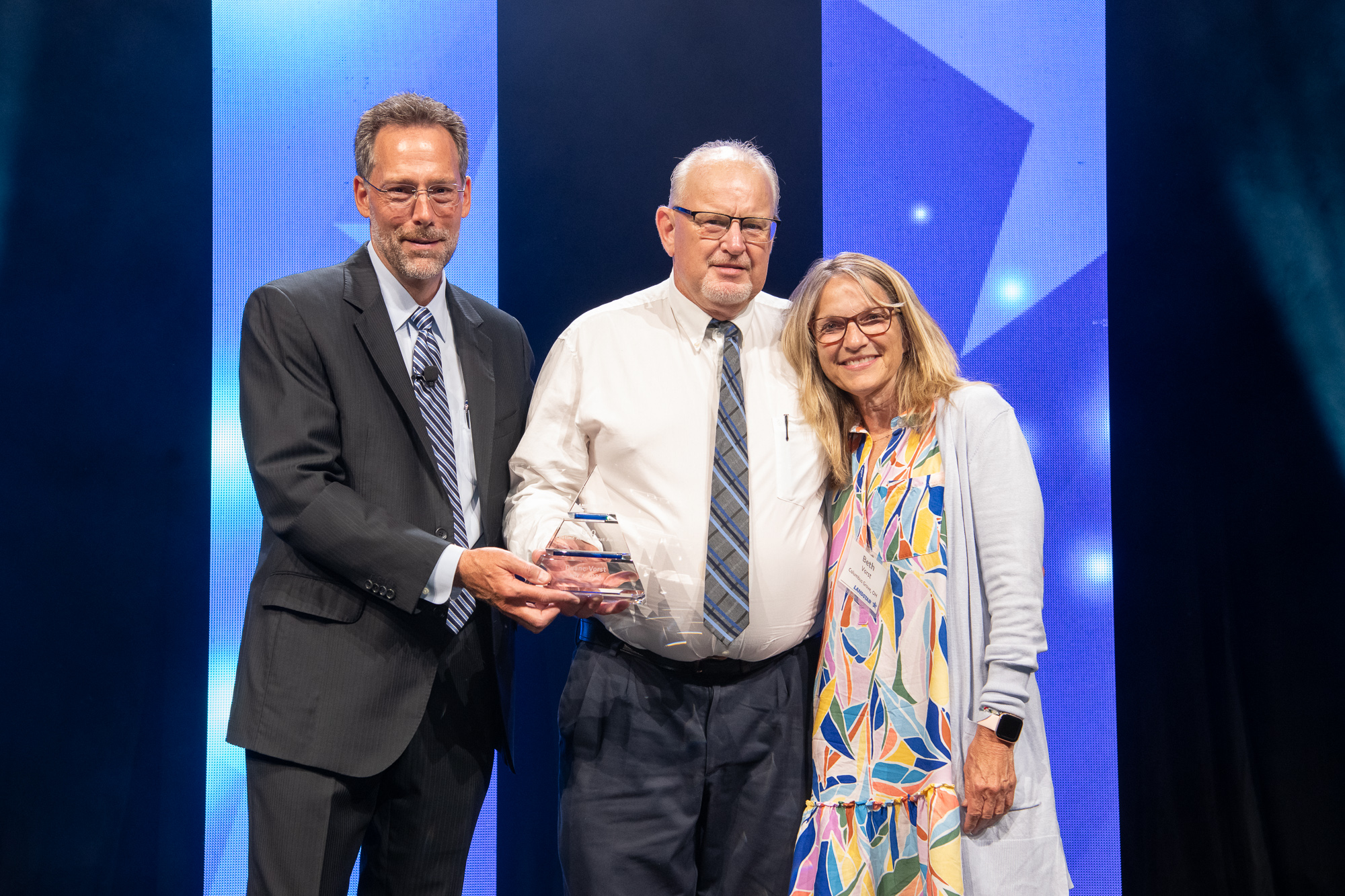 Duane Vorst accepting the BCO Lifetime Achievement Award with Beth Vorst 